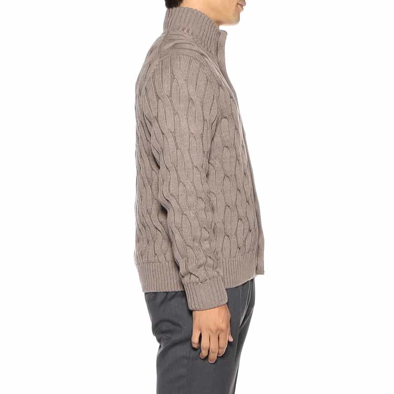 ZANONE ケーブルニットカーディガン BEIGE