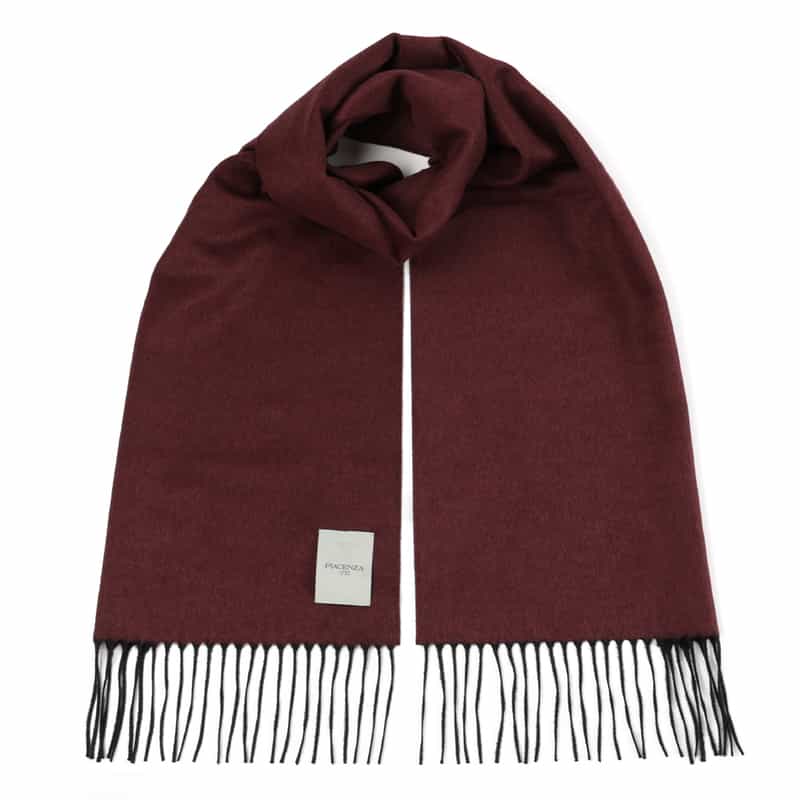 PIACENZA シルクカシミヤ素材パネルスカーフ(30×170) WINE