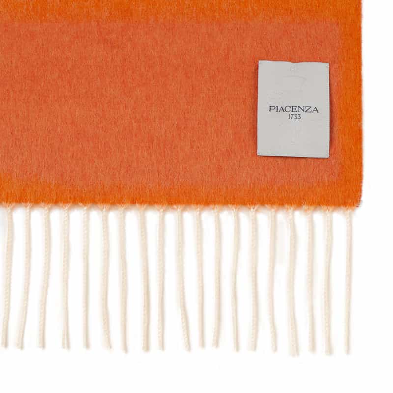 PIACENZA シルクカシミヤ素材パネルスカーフ(30×170) ORANGE