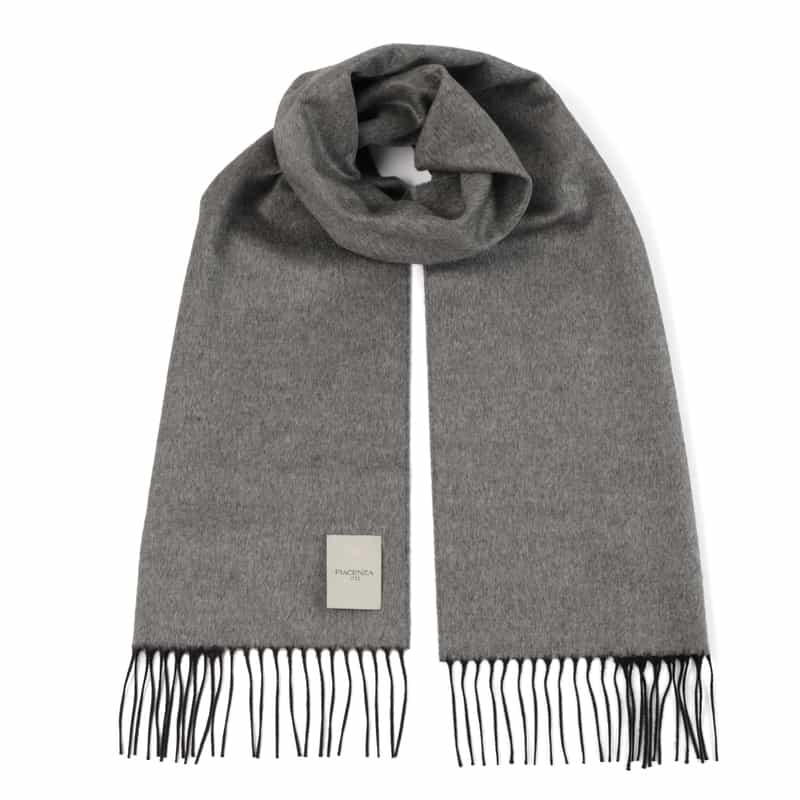 PIACENZA シルクカシミヤ素材パネルスカーフ(30×170) LIGHT GRAY