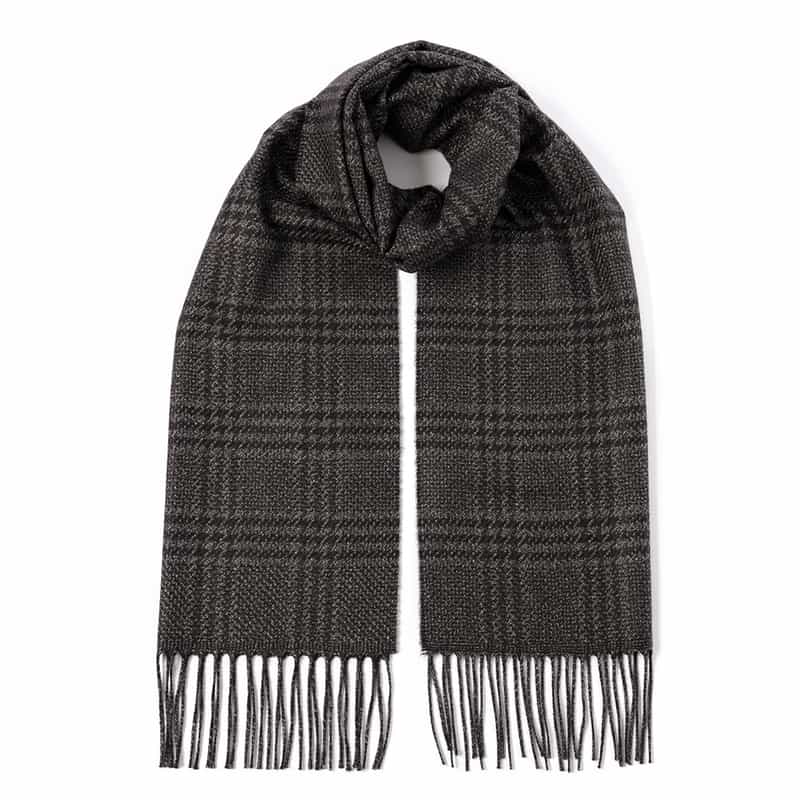 PIACENZA シルクカシミヤ素材スカーフ BLACK