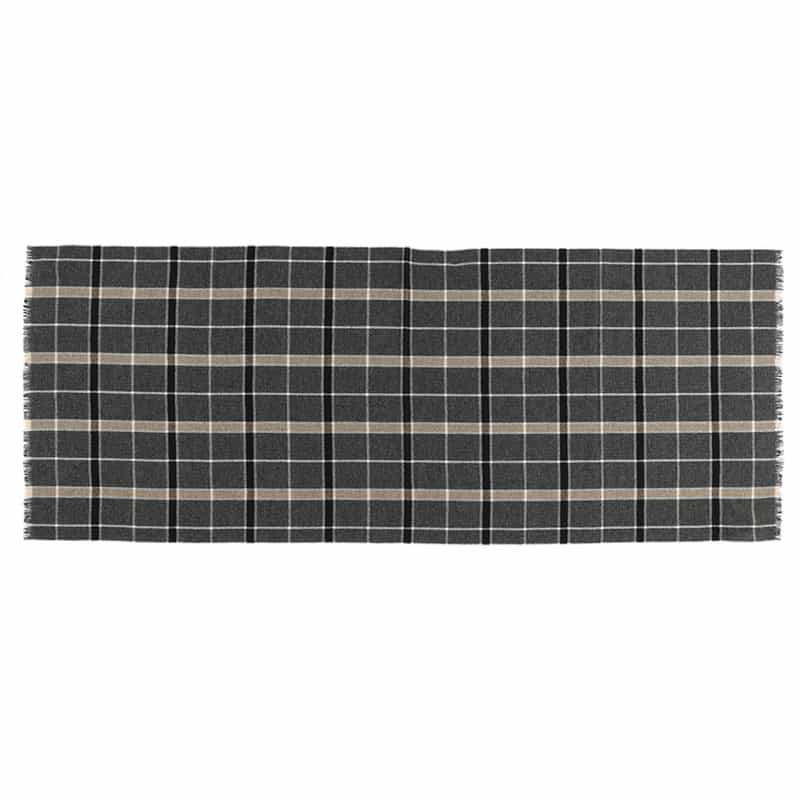 JOHNSTONS カシミヤ素材 チェック柄スカーフ DARK GRAY