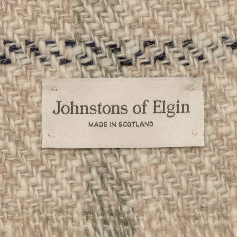 JOHNSTONS ウールカシミ素材 チェック柄スカーフ IVORY