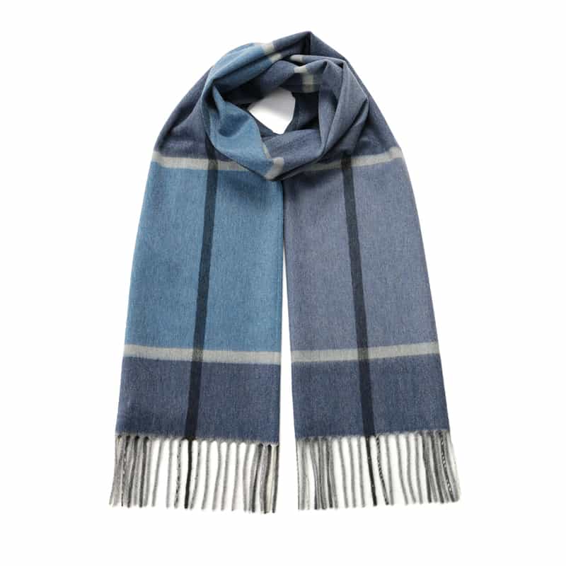 COLOMBO バーニーズ　ニューヨーク限定カシミヤスカーフ BLUE