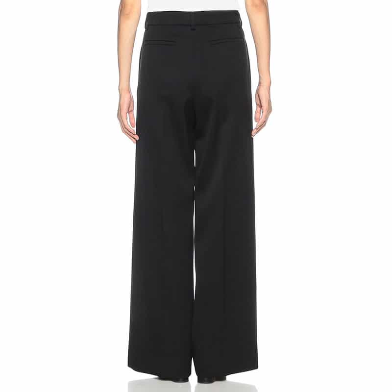 KANAKO SAKAI ウール素材 ハイウエスト フルレングスパンツ BLACK