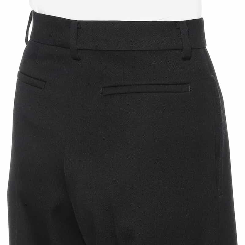 KANAKO SAKAI ウール素材 ハイウエスト フルレングスパンツ BLACK