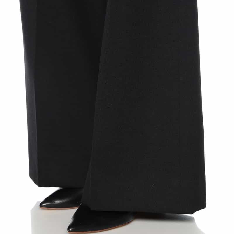 KANAKO SAKAI ウール素材 ハイウエスト フルレングスパンツ BLACK