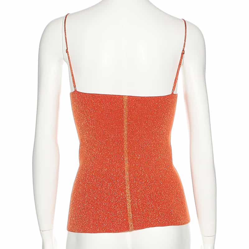 KANAKO SAKAI グリッターニットキャミソール ORANGE