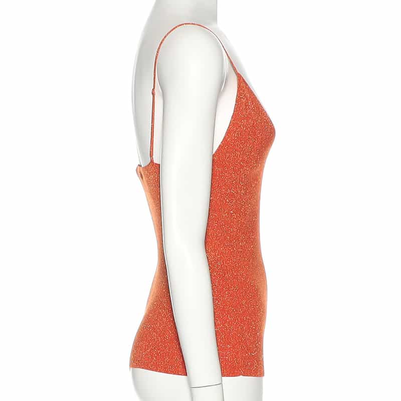 KANAKO SAKAI グリッターニットキャミソール ORANGE