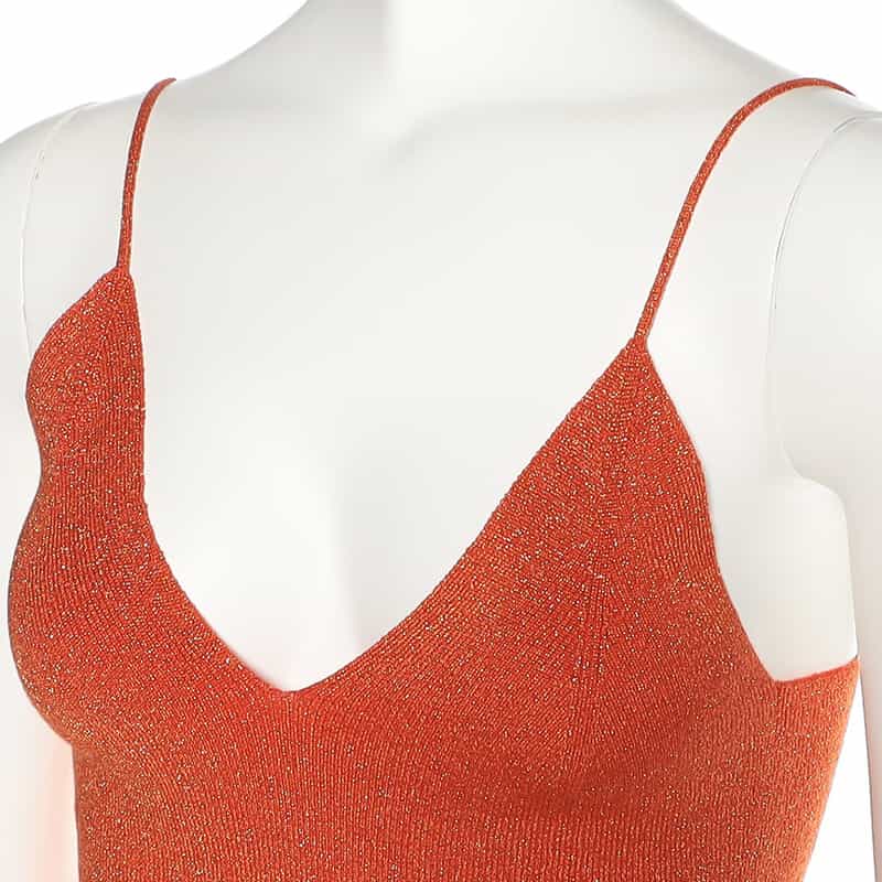 KANAKO SAKAI グリッターニットキャミソール ORANGE
