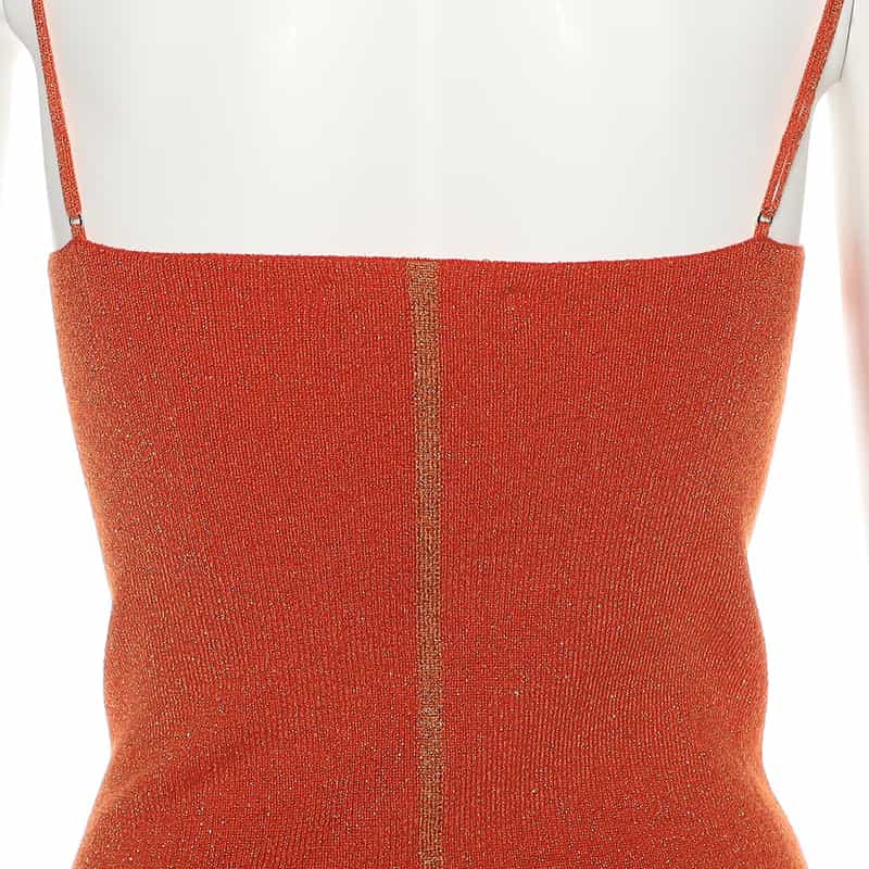 KANAKO SAKAI グリッターニットキャミソール ORANGE
