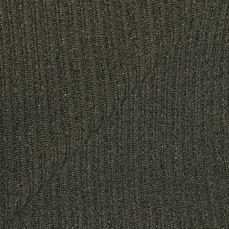 KANAKO SAKAI タートルネック グリッター ニットプルオーバー KHAKI