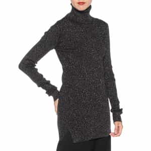 タートルネック グリッター ニットプルオーバー