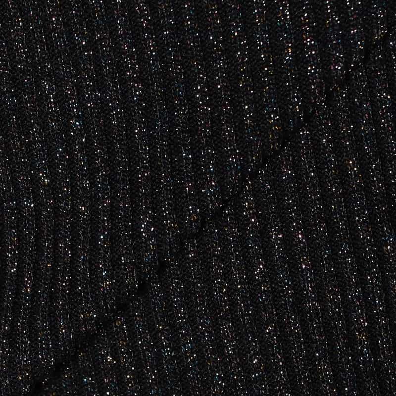 KANAKO SAKAI タートルネック グリッター ニットプルオーバー BLACK