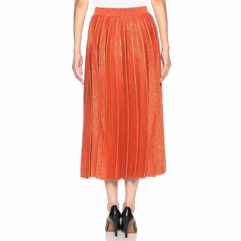 KANAKO SAKAI グリッターニット プリーツスカート ORANGE