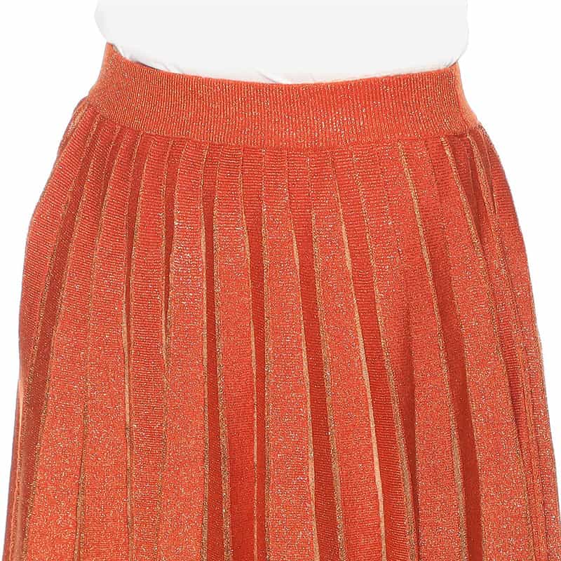 KANAKO SAKAI グリッターニット プリーツスカート ORANGE