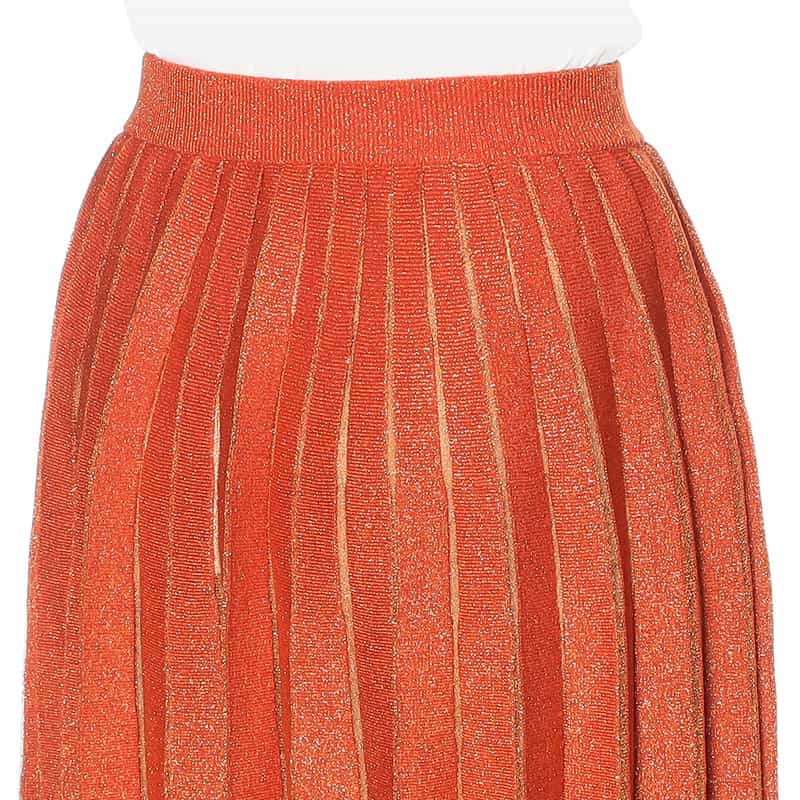 KANAKO SAKAI グリッターニット プリーツスカート ORANGE