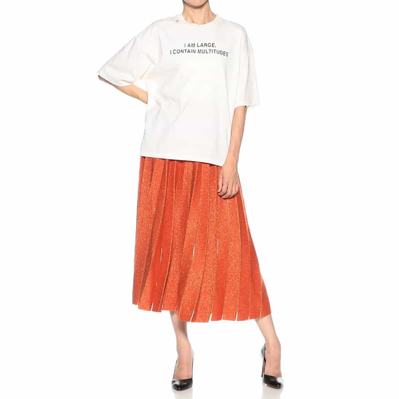 KANAKO SAKAI ダメージ加工プリントTシャツ WHITE