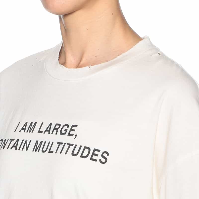 KANAKO SAKAI ダメージ加工プリントTシャツ WHITE