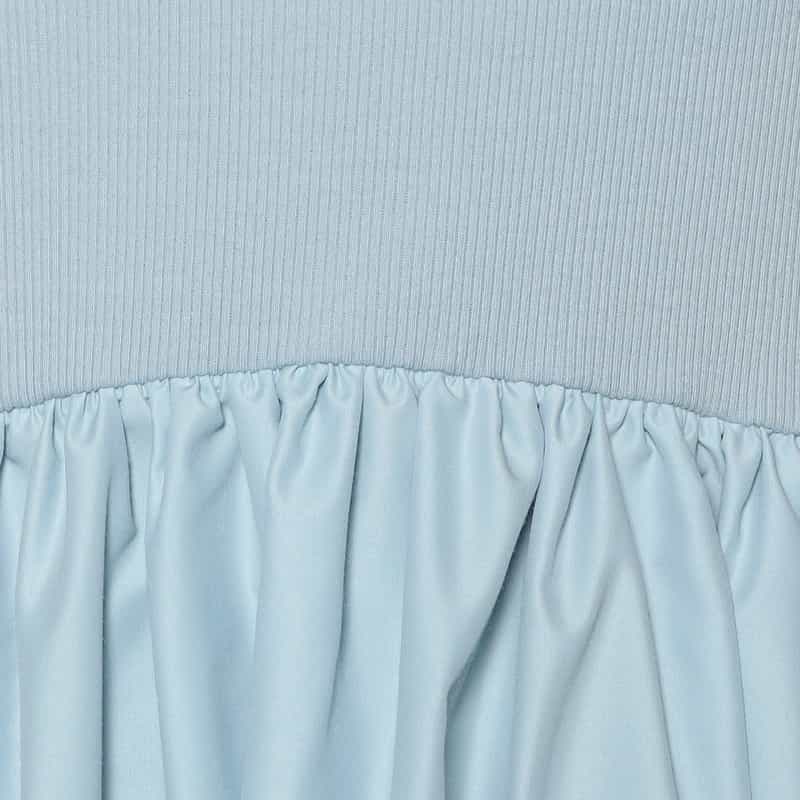 BARNEYS NEW YORK ウォッシャブル リブタンクトップ×フレア コンビネーションドレス LIGHT BLUE