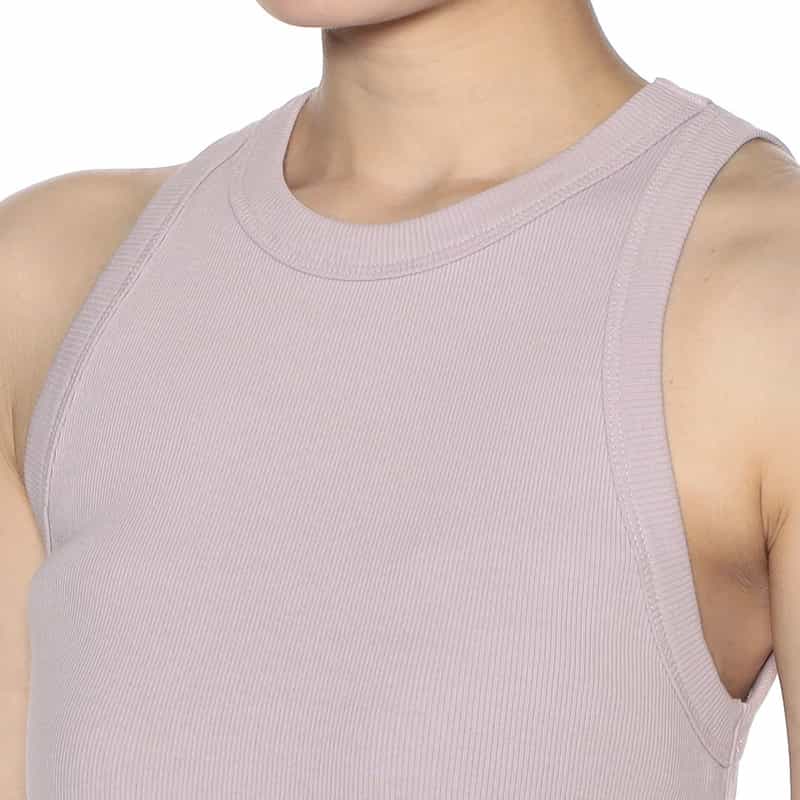 BARNEYS NEW YORK ウォッシャブル リブタンクトップ×フレア コンビネーションドレス LIGHT PINK