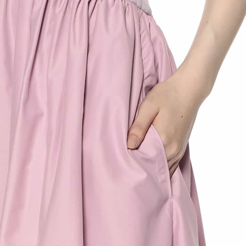 BARNEYS NEW YORK ウォッシャブル リブタンクトップ×フレア コンビネーションドレス LIGHT PINK