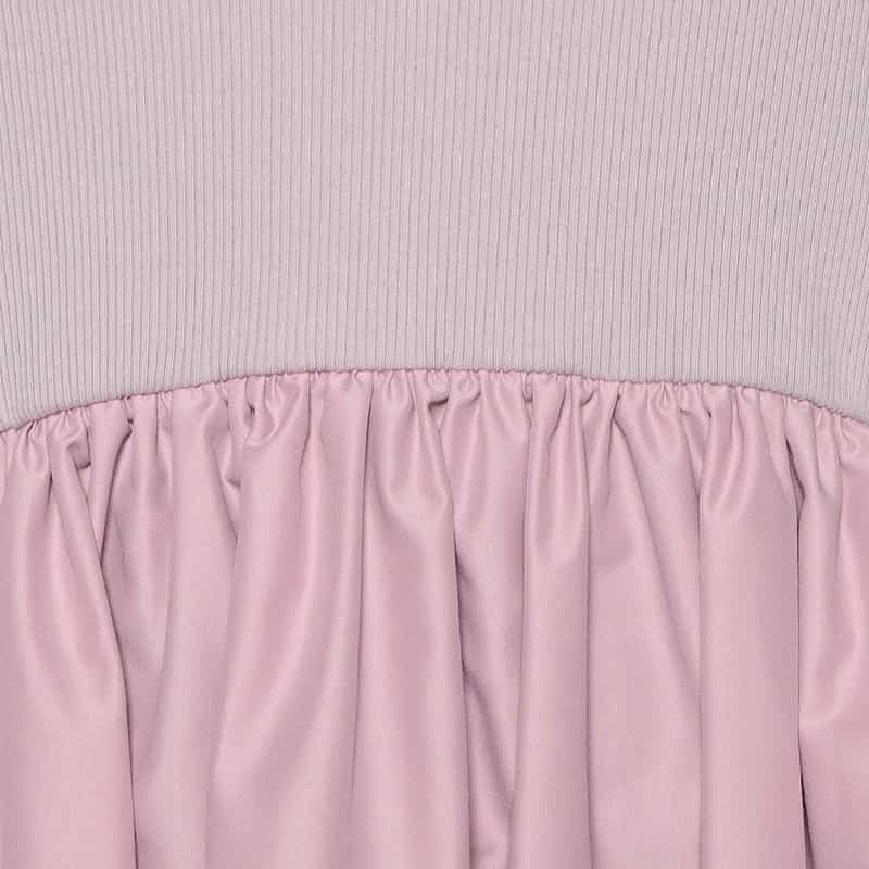 BARNEYS NEW YORK ウォッシャブル リブタンクトップ×フレア コンビネーションドレス LIGHT PINK