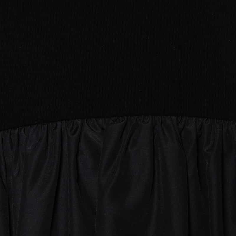 BARNEYS NEW YORK ウォッシャブル リブタンクトップ×フレア コンビネーションドレス BLACK