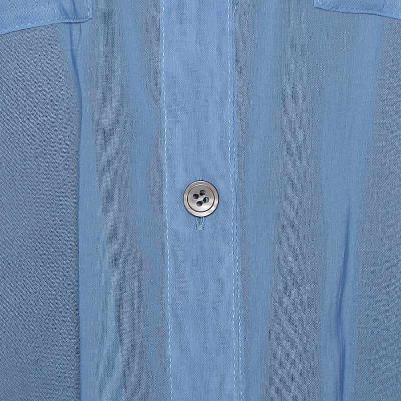 BARNEYS NEW YORK ウォッシャブル ボリュームスリーブ シアーブラウス BLUE