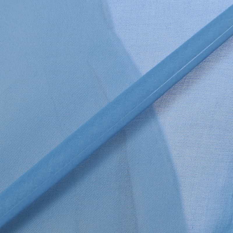 BARNEYS NEW YORK ウォッシャブル ボリュームスリーブ シアーブラウス BLUE