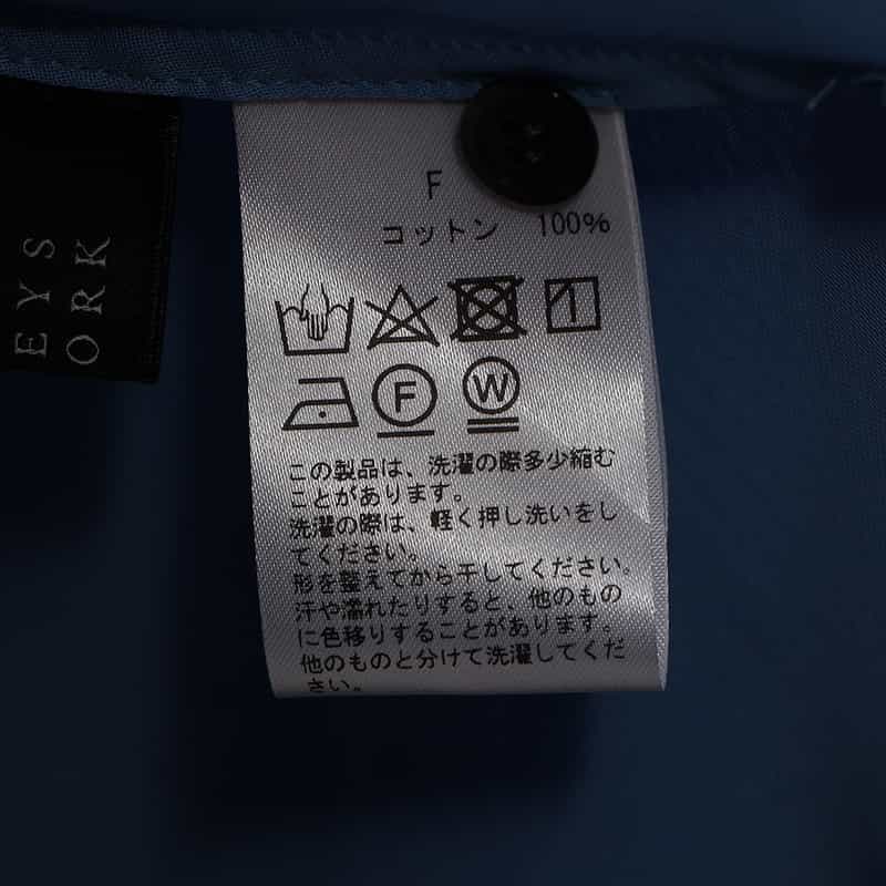 BARNEYS NEW YORK ウォッシャブル ボリュームスリーブ シアーブラウス BLUE