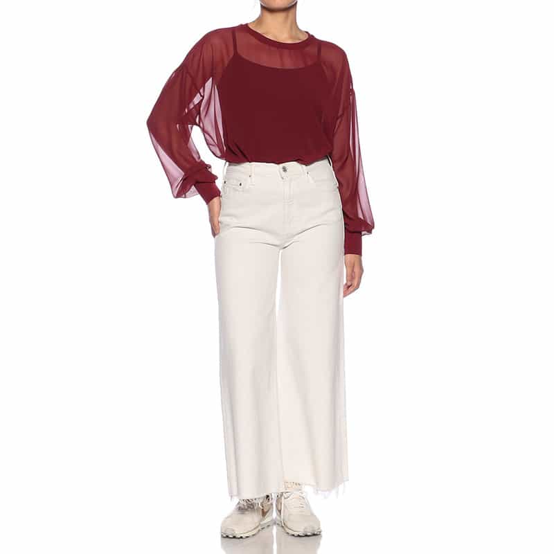 BARNEYS NEW YORK ウォッシャブル ジョーゼット シアー ブラウス WINE