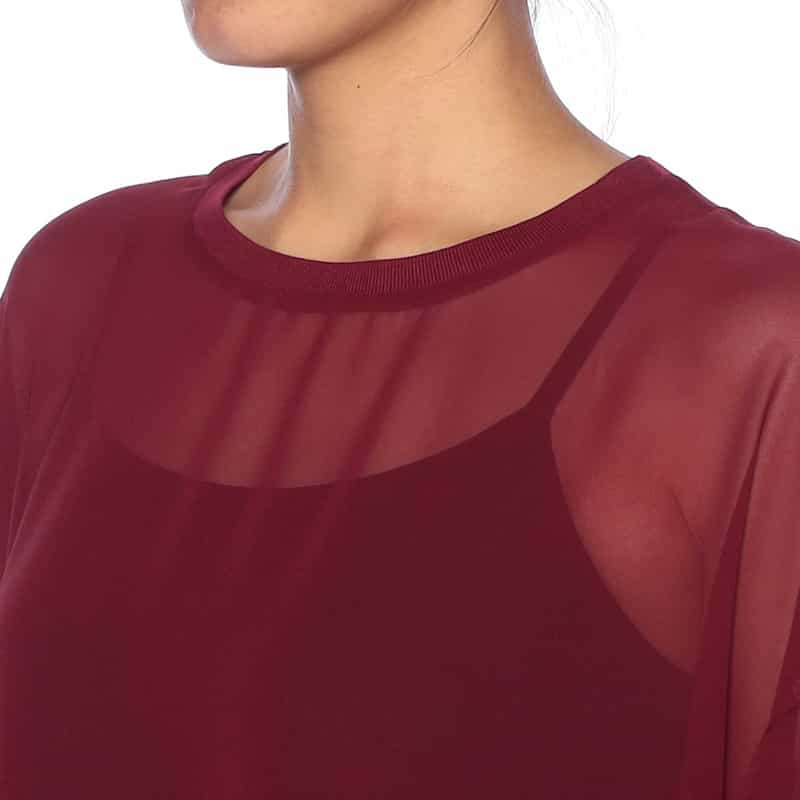 BARNEYS NEW YORK ウォッシャブル ジョーゼット シアー ブラウス WINE
