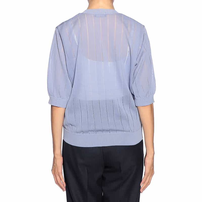 BARNEYS NEW YORK ウォッシャブル シアーニットプルオーバー PURPLE