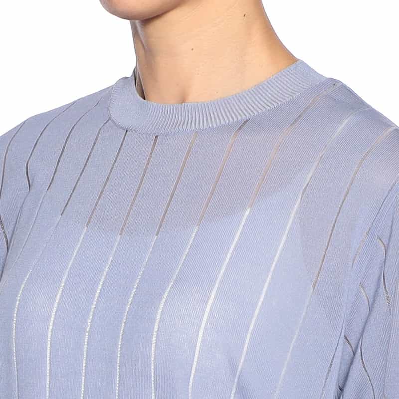 BARNEYS NEW YORK ウォッシャブル シアーニットプルオーバー PURPLE