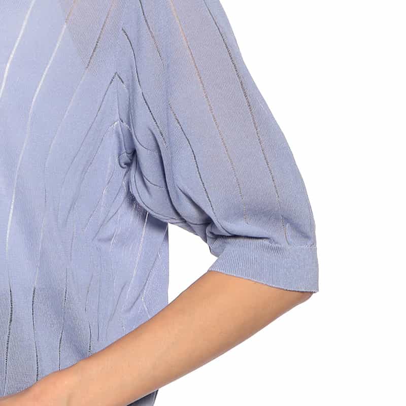 BARNEYS NEW YORK ウォッシャブル シアーニットプルオーバー PURPLE