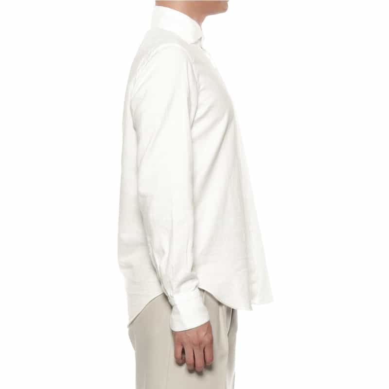 FINAMORE FINAMORE<フィナモレ>ワイドカラーツイルシャツ"PANTELLERIA" WHITE