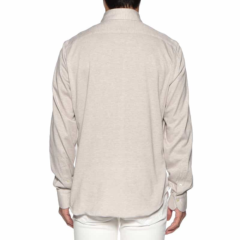 FINAMORE コットンカシミヤ素材シャツ IVORY