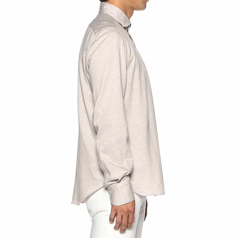 FINAMORE コットンカシミヤ素材シャツ IVORY