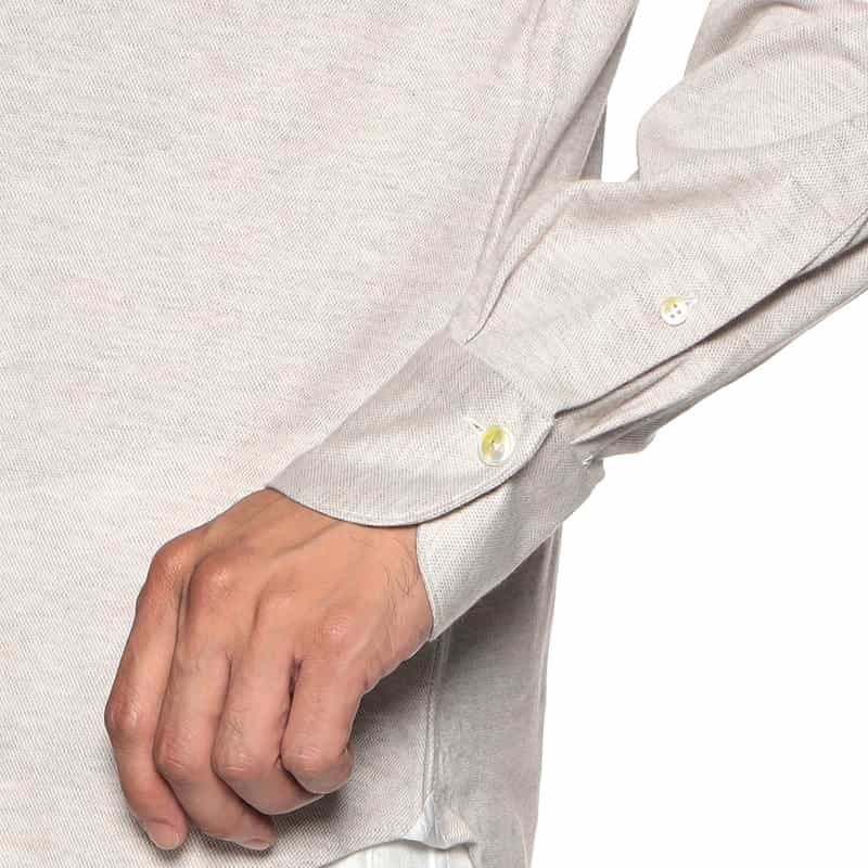 FINAMORE コットンカシミヤ素材シャツ IVORY