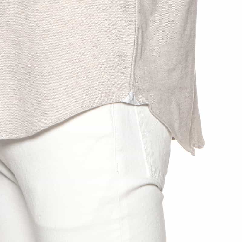 FINAMORE コットンカシミヤ素材シャツ IVORY