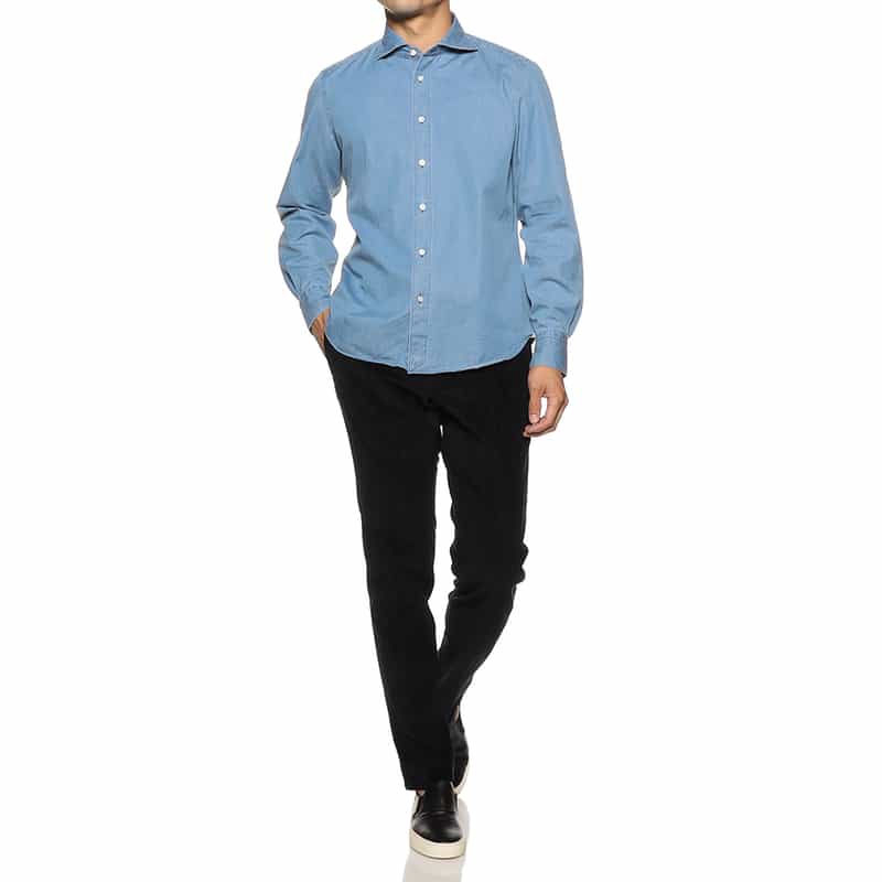 FINAMORE デニムシャツ BLUE