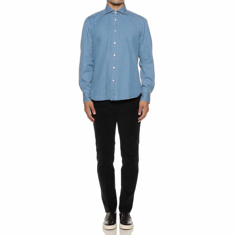 FINAMORE デニムシャツ BLUE