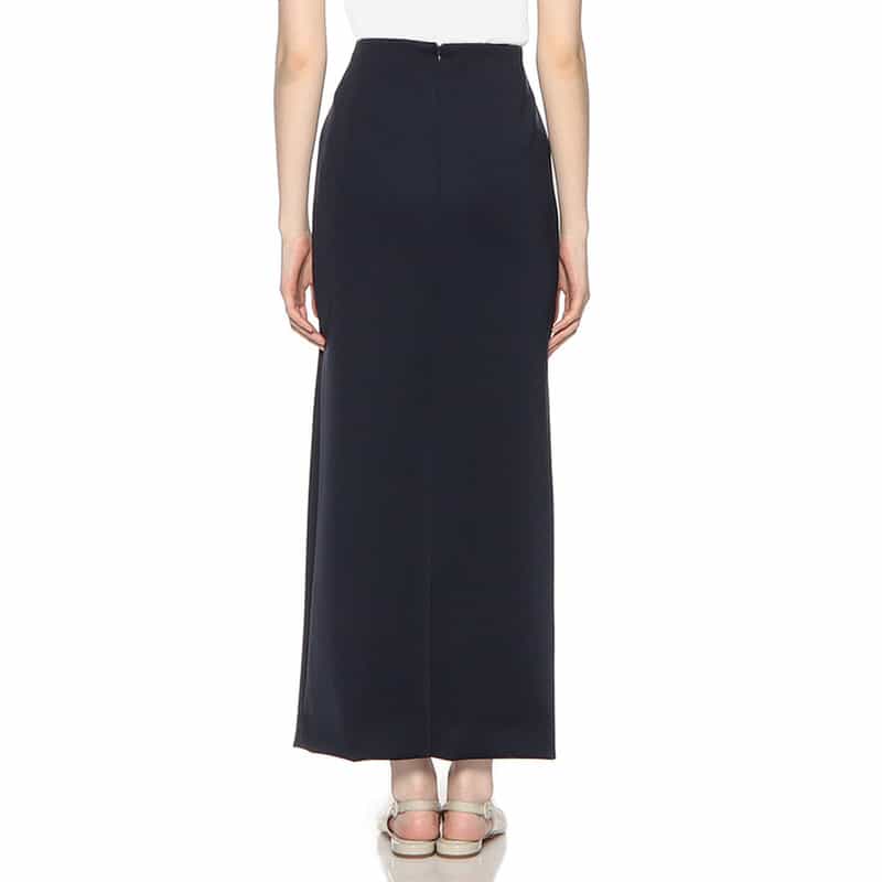 BARNEYS NEW YORK ウォッシャブル スクーバ素材タイトロングスカート NAVY