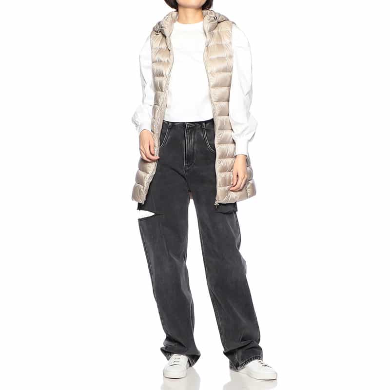 HERNO HERNO＜ヘルノ＞フーデッドダウンベスト "ICONICO" LT BEIGE