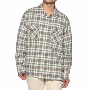 オープンカラー チェック柄シャツ