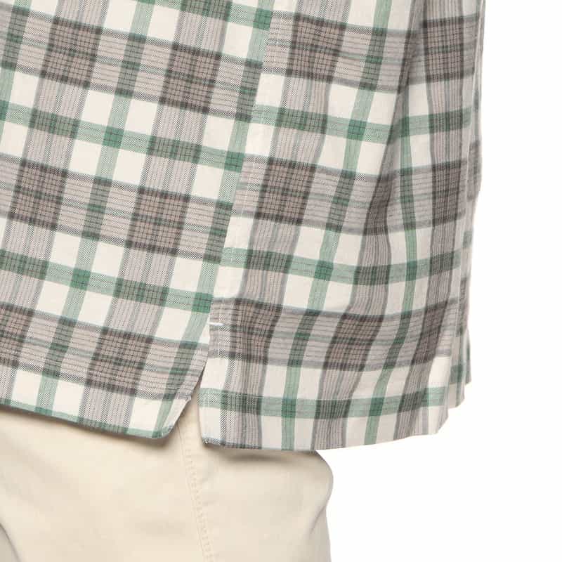 BARNEYS NEW YORK オープンカラー チェック柄シャツ GREEN