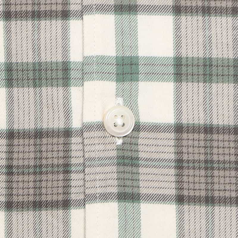 BARNEYS NEW YORK オープンカラー チェック柄シャツ GREEN