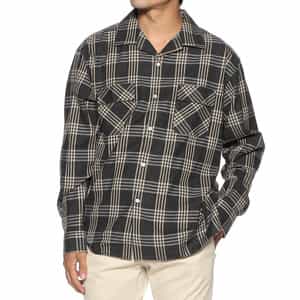 オープンカラー チェック柄シャツ