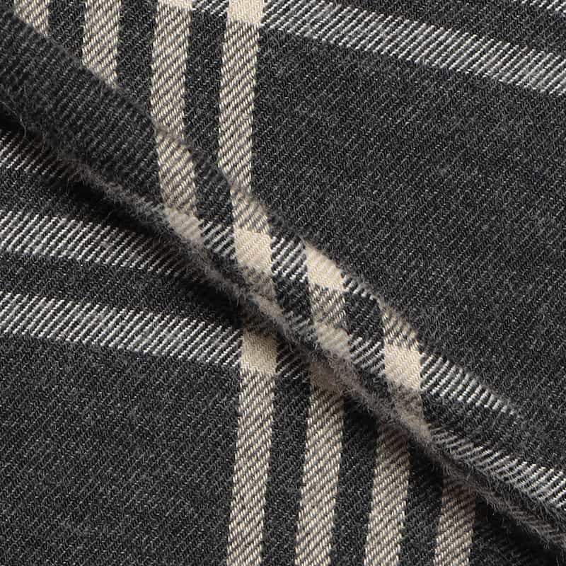 BARNEYS NEW YORK オープンカラー チェック柄シャツ GRAY